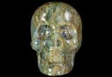 Carved, Blue Calcite Skull - Argentina #78633-2